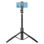 Selfie Stick Tripod, All In One Extendable Phone Tripod Stand With Wireless Remote  Rotation For iPhone And Android Phone Selfies, Video Recording, Vlogging, Live Streaming, Aluminum, Black