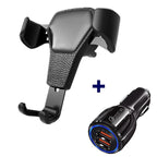 iPhone & Android Leather grain gravity mobile phone car holder