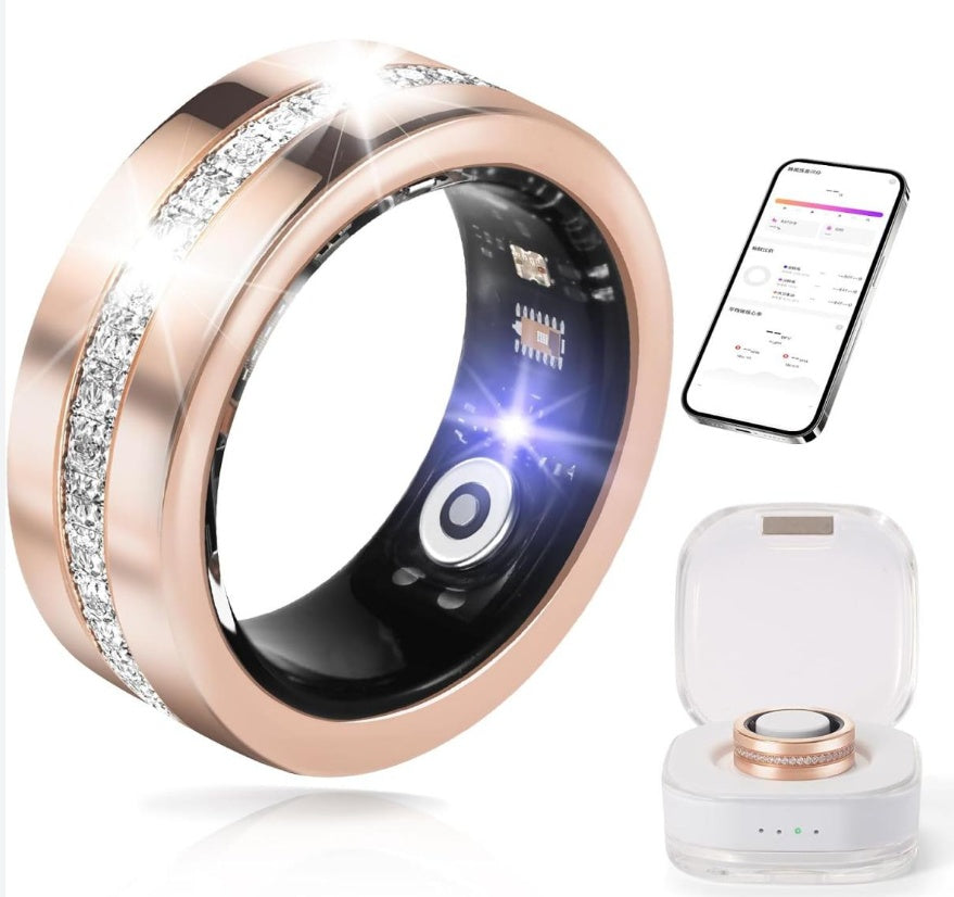 Smart Ring 2025 New Rose Gold Diamond Smart Ring