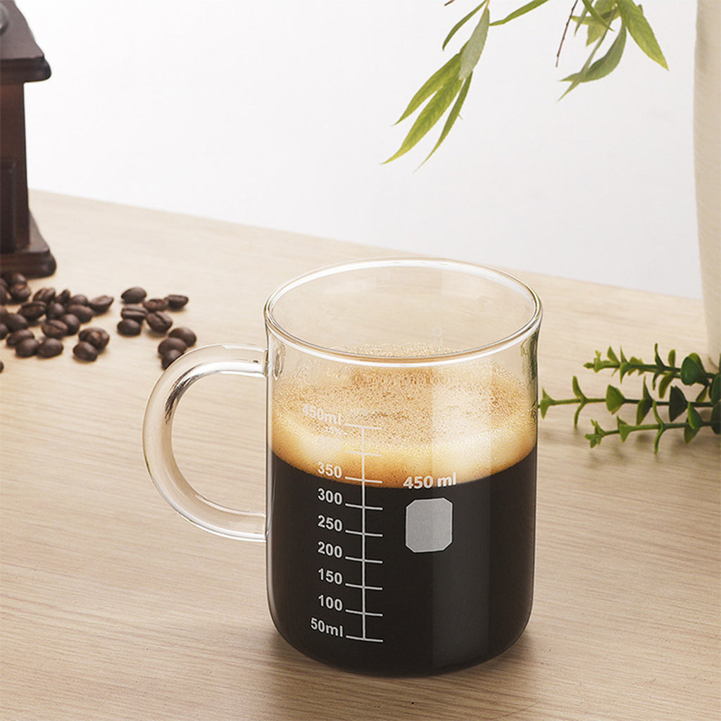 1 PC Transparent Tape With High Borosilicate Glass Cup, Coffee Cup, Coffee Sharing Cup With Scale Identification