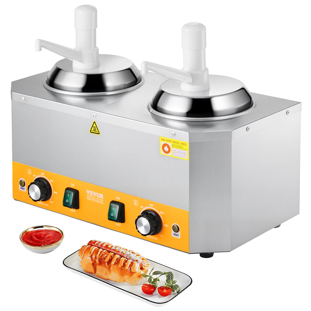 2.4x2 L Electric Cheese Dispenser With Pump Commercial Hot Fudge Warmer 86F-230F
