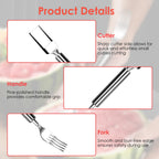 5Pcs 2 In 1 Watermelon Cutter Slicer Fork Stainless Steel Dual Head Watermelon Fruit Cutting Fork Knife For Summer Family Gathering Friend Party Camping Picnic Home Kitchen