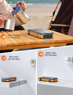 Solar Power Bank New Product Large Capacity 20000mAh 3 USB C Flashlight Ip67 Waterproof High-speed Wireless Charger