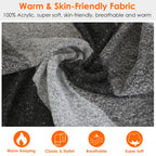 1Pc Women Winter Warm Scarf 74.8x25.6In Long Soft Knitted Shawl Extra Thick Plaid Blanket Wrap Cape