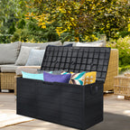 Courtyard Storage Box With Two Wheels Pure Black