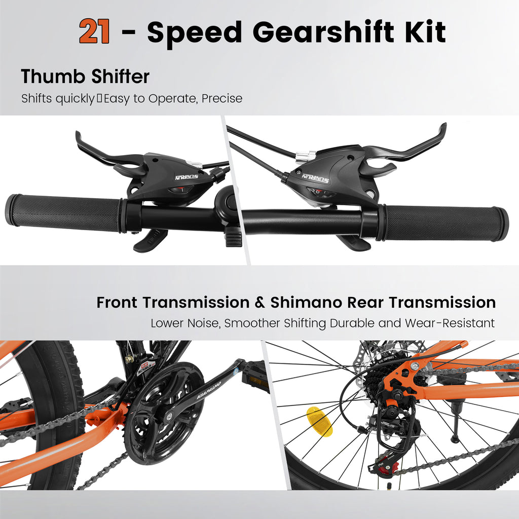KIAPALNO Bicycle A26336-BLACK-ORANGE-JXN