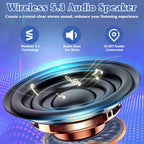 iPhone iPad 1Pc 4 In 1 Foldable Wireless Speaker Phone Stand With Power Bank 360Degree Rotatable Stand Wireless Speaker 5000mAh Battery RGB Light For iPhone iPad