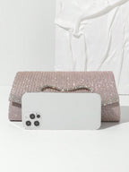 Bow Evening Bag Sparkly Clutch Purses For Women Wedding Glitter Rhinestone Party Prom Purse Dressy Clutch Bags