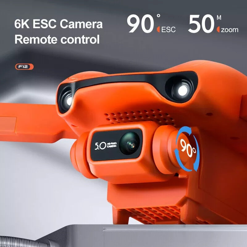 Drone F12 Brushless ESC 6K HD Wide Angle Dual Camera 4DRC GPS 5G WIFI  Smart Follow Quadcopter, Professional Drones, adult Drones, For Beginners, Logistics Is Randomly Sent By USPS,FEDEX