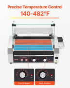 Electric 18 Hot Dog 7 Roller Commercial Grill Cooker Machine Cover 1050W