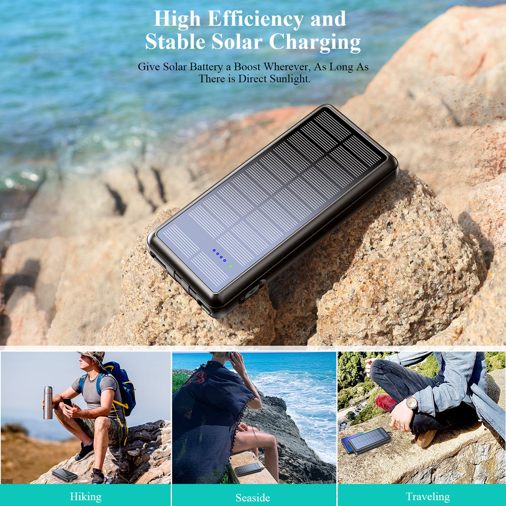 Solar Power Bank Comes With Input And Output Dual-wire