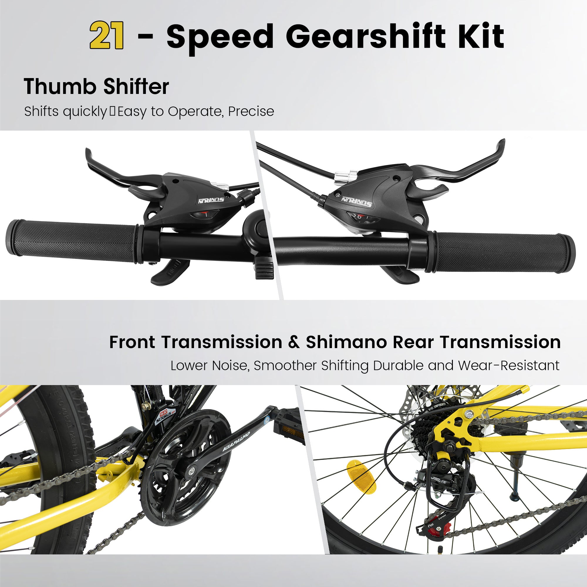 KIAPALNO Mountain Bike Bicycle A26336-BLACK-GOLDEN-JXN