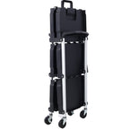 Outdoor Folding 3-Layer Folding Collapsible Service Cart, Black, 50 Lb Capacity