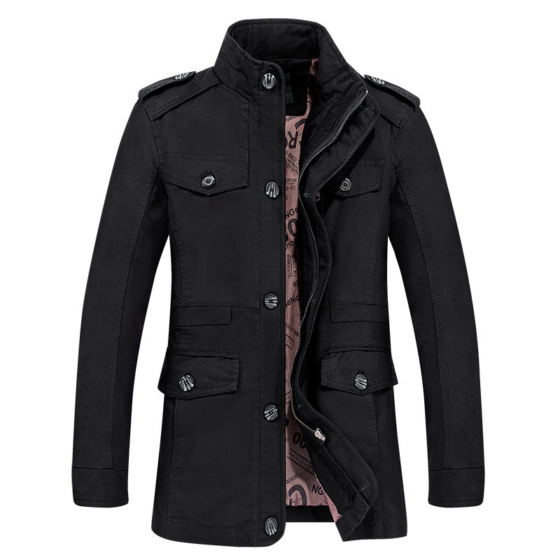 In the fall of men's casual jacket coat code male male long windbreaker thin coat collar Amazon hot