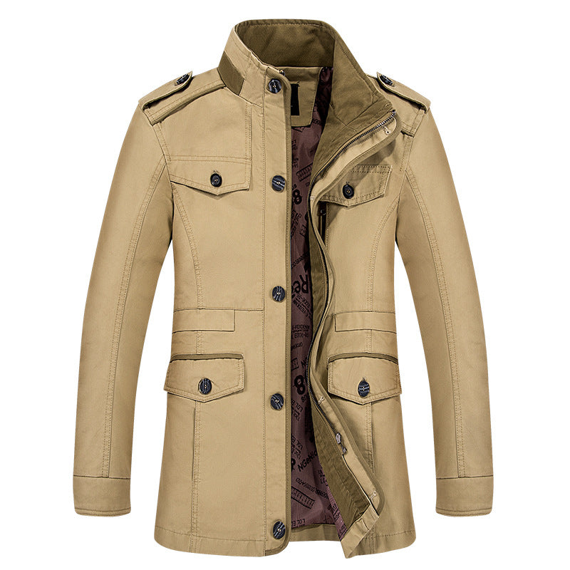 In the fall of men's casual jacket coat code male male long windbreaker thin coat collar Amazon hot