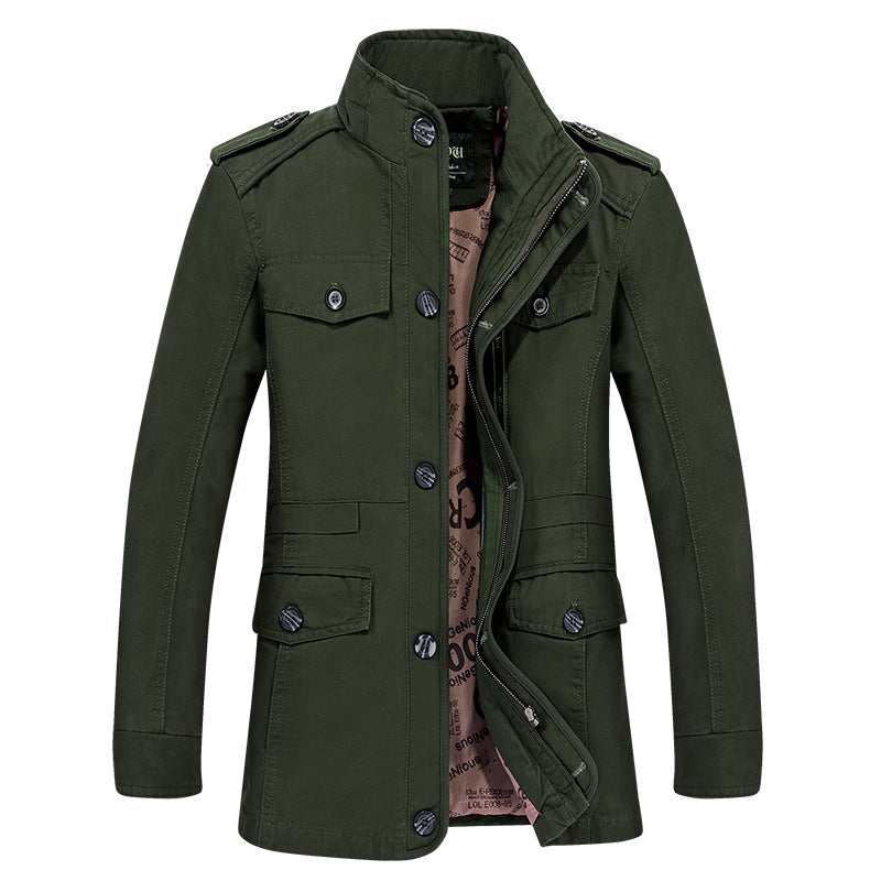 In the fall of men's casual jacket coat code male male long windbreaker thin coat collar Amazon hot