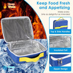1Pc Kids Lunch Box Thermal Lunch Container With Insulated Storage Bag 2 Compartments Spoon Fork Case Food Safe Spill Resistant