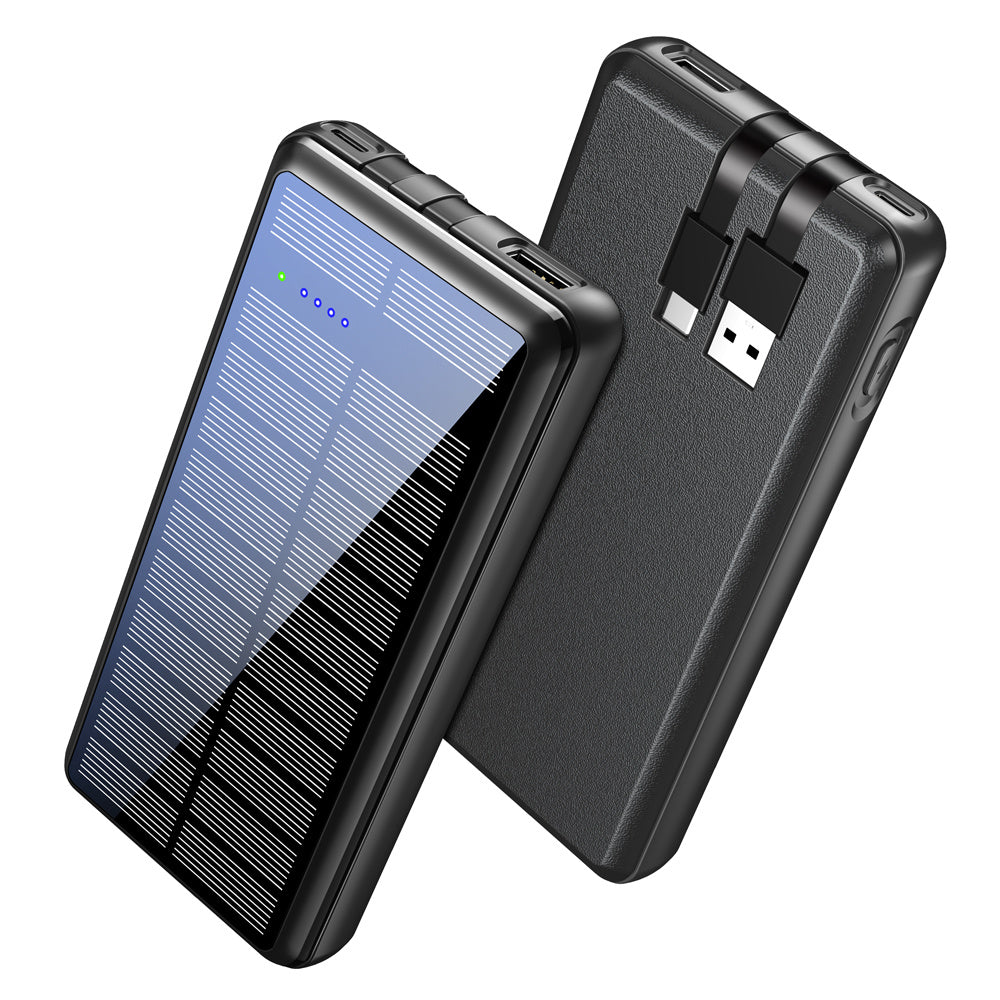 Solar Power Bank Comes With Input And Output Dual-wire