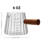 1 Pcs 180ml Mini Coffee Cup, Glass Milk Cup, Italian Coffee Cup With Wooden Handle, Coffee Measuring Cup