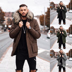 Hot sale mid-length fur collar cotton coat coat