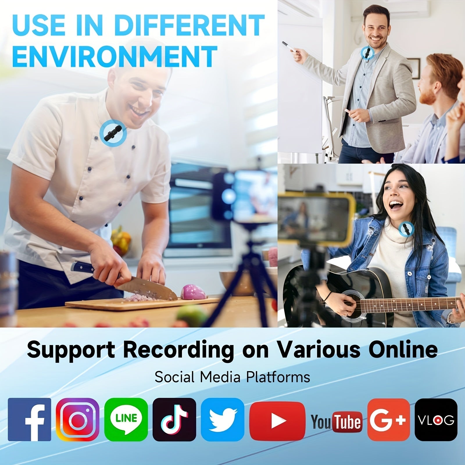 iPhone and Android Wireless Lavalier Lapel Microphone For iPhone iPad Professional Wireless Clip Mic - Cordless Omnidirectional Condenser Recording Mic For Interview Video Podcast Vlog YouTube