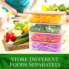 Bamboo Cutting Board With Drawer, Including 4 Vegetable Cutters, 4 Trays With Lids, Container And Vegetable Peeler Set, Cutting Board, Kitchen Bamboo Cutting Board