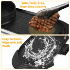 2200W  2 In 1 Electric Hot Pot With BBQ Grill Cooker Smokeless Non-Stick Korean BBQ Grill Shabu Shabu Hot Pot With Independent Temperature Control 5 Gears Firepower For 2-10 People