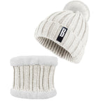 1Set Winter Beanie Hat Scarf Set Women Warm Knitting Skull Cap Neck Warmer For Walking Running Hiking Camping Outdoors Gift