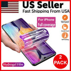 iPhone 2PCS Hydrogel Screen Protector For iPhone 15 14 13 12 11 Pro Max SE X XS XR 8 7
