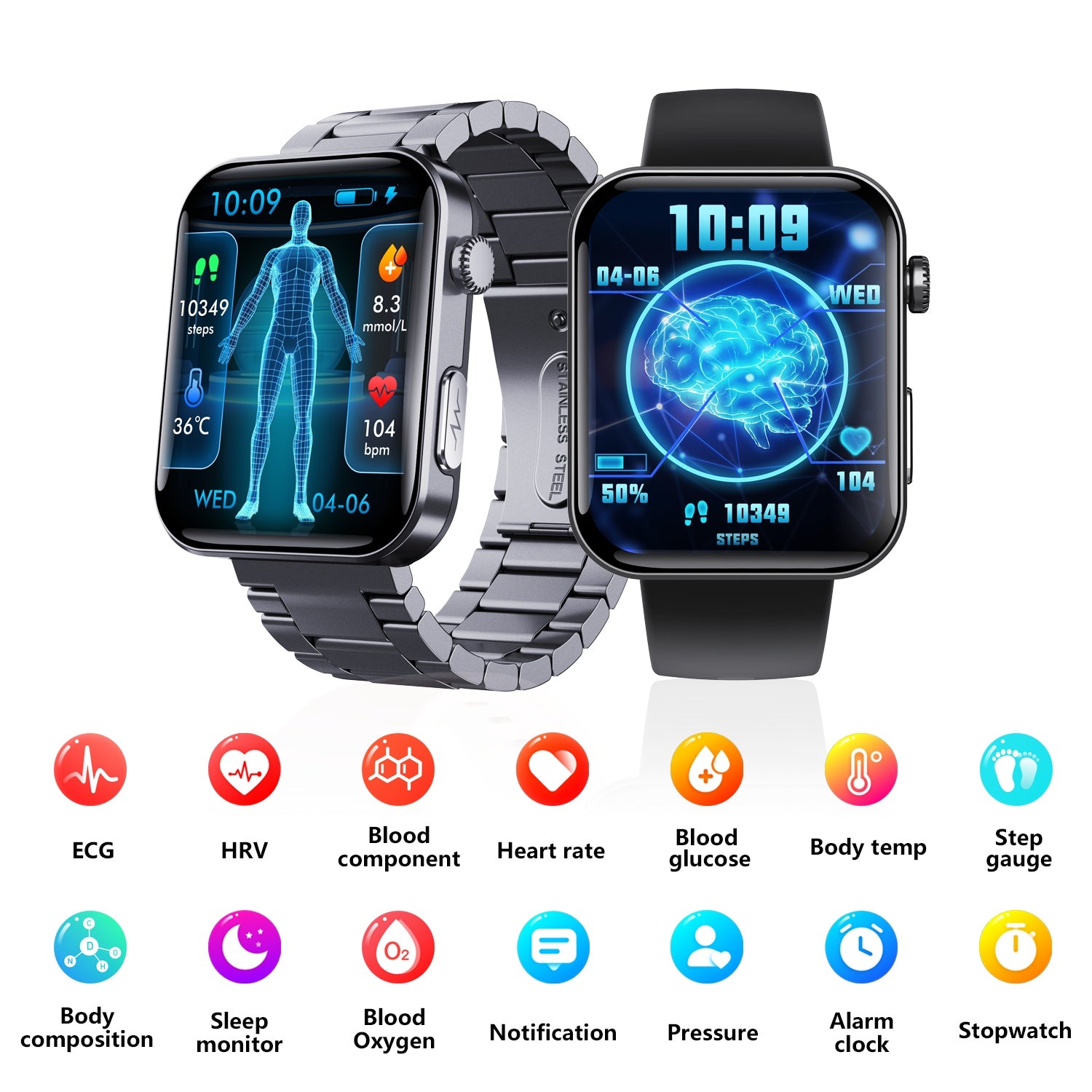 Smart Watch 2025 Smart Watch Health Tracker 2.1in Fitness Tracker