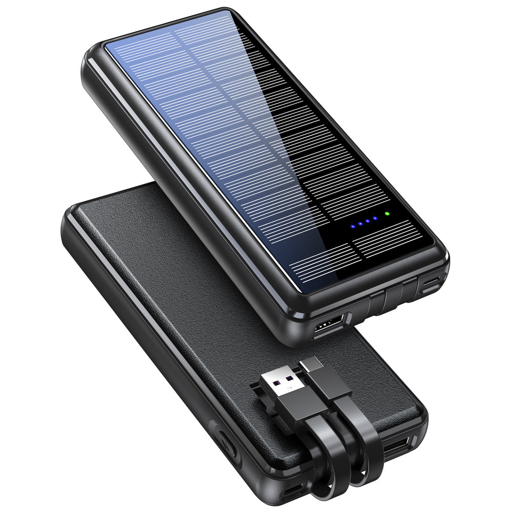 Solar Power Bank Comes With Input And Output Dual-wire