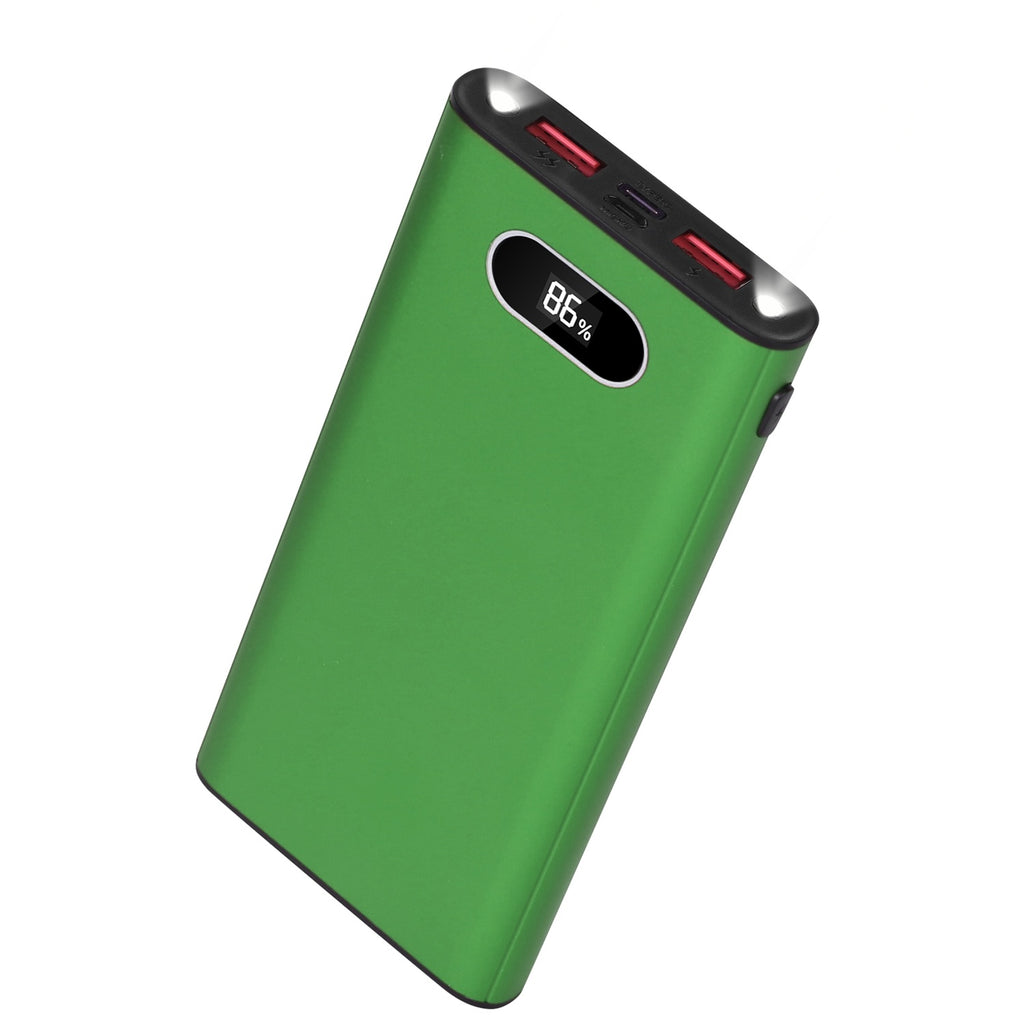 20000Mah Power Bank Green Red & Black Color Options -- 1Pc Portable Charger External Battery Pack 22.5W Super Fast Charging With LED Display Flashlight Fit For IOS Phone