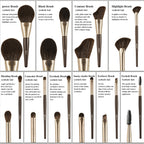 Baili 10pcs Rose Gold Tube Synthetic Hair Vegan Luxury Makeup Brush Set Contour Blush Brush Set