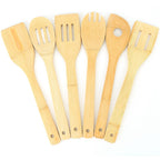Set Of 6Pcs Cooking Utensil Bamboo Wooden Spoons Spatula Kitchen Cooking Tools Nonstick Wooden Cookware Kitchen Gadgets