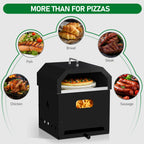 Oven + Grill Black, Square Pizza Oven With Handle, Iron Charcoal Oven