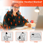 Big Saving 1Pc  59x31in USB Heated Blanket Electric Heated Blanket Heated Poncho Shawl Wrap Throw With Zipper Washable For Home Office No Power Bank Compatible With CJCD2415461