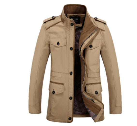 In the fall of men's casual jacket coat code male male long windbreaker thin coat collar Amazon hot