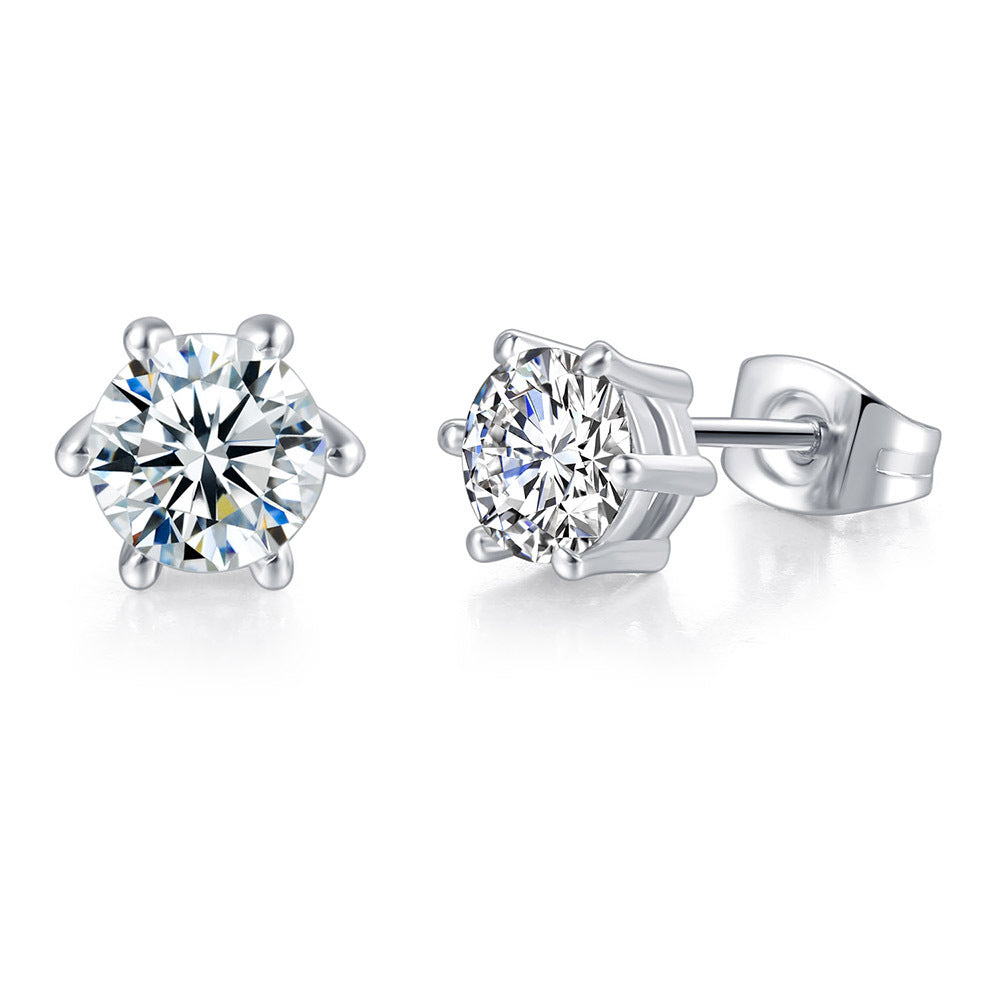 Zircon Classic Hot Selling Product Geometric Stud Earrings Fashion All-match Single Diamond