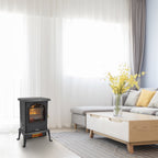 Vertical Fireplace HT1108 1500w Vertical Fireplace Machinery Fake Firewood Single Color 2 Quartz Tubes Black