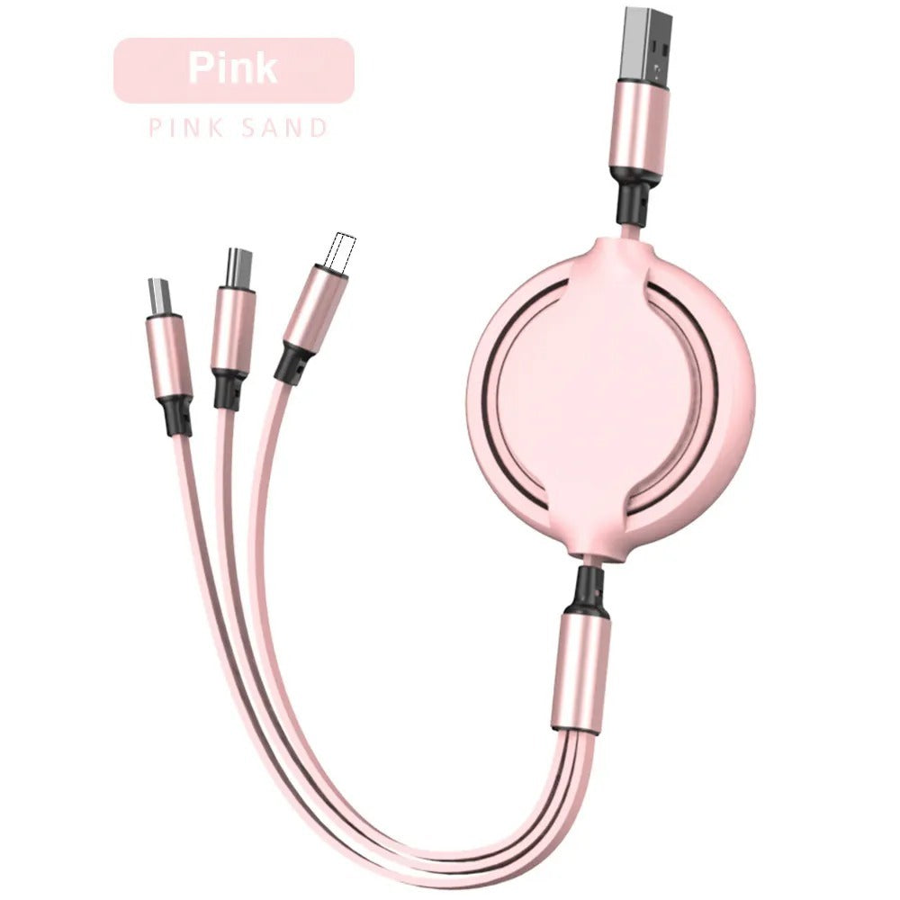 Mobile Phone Data Cable, Three-in-one Mobile Phone Data Cable, Free Switching Of Interfaces, Multi-device Charging Is Super Convenient.
