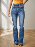 New Women's Denim Pants, High Waisted Pants, Micro Flared Jeans