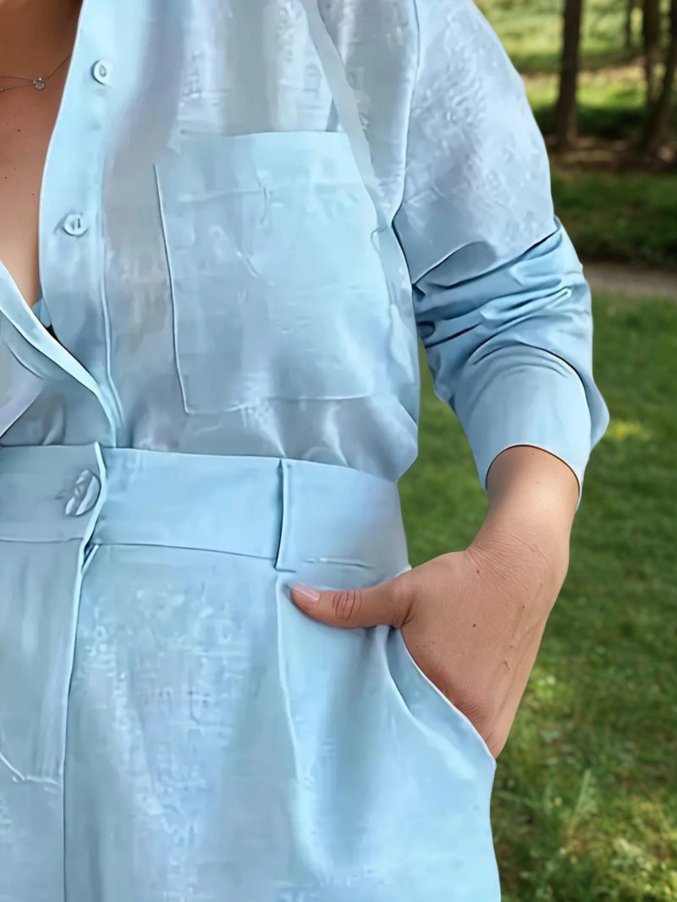 Shirt & Pants Set 2025 New Women's Elegant And Fashionable Shirt & Pants Set