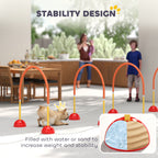 4 Piece Dog Agility Equipment W 4 Adjustable Width Doors, Carry Bag, Easy Assemble & Portable, Orange