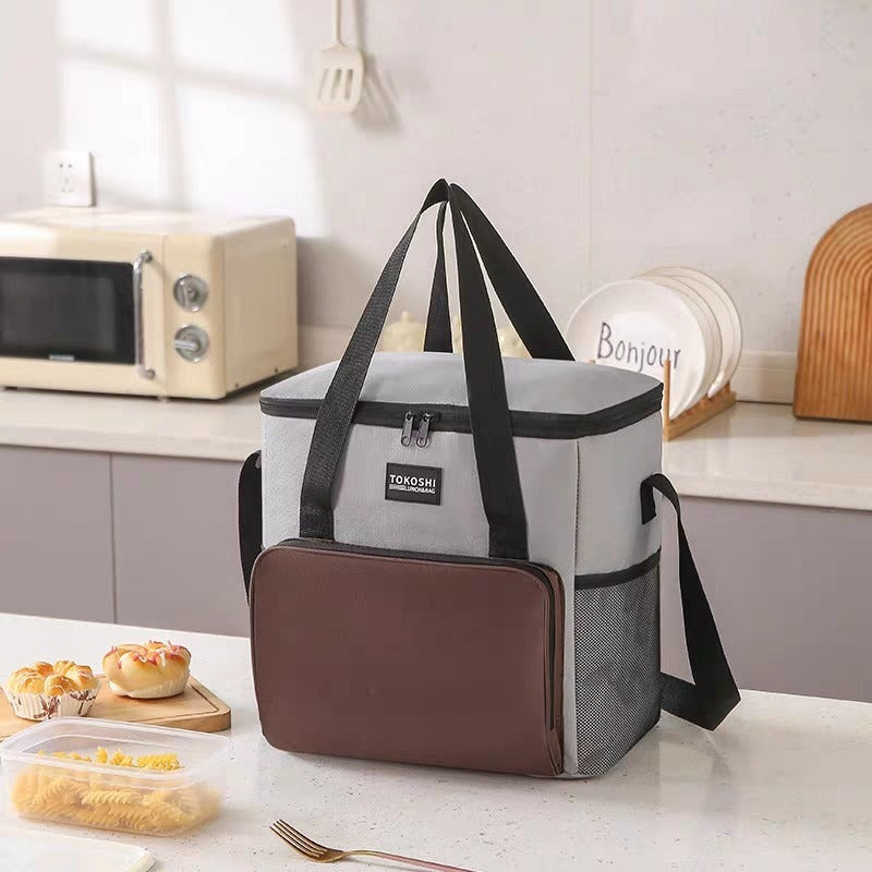 Black Insulated Lunch Bag Durable & Stain-Resistant Oxford Fabric, Excellent Thermal Performance For Hot Cold Food