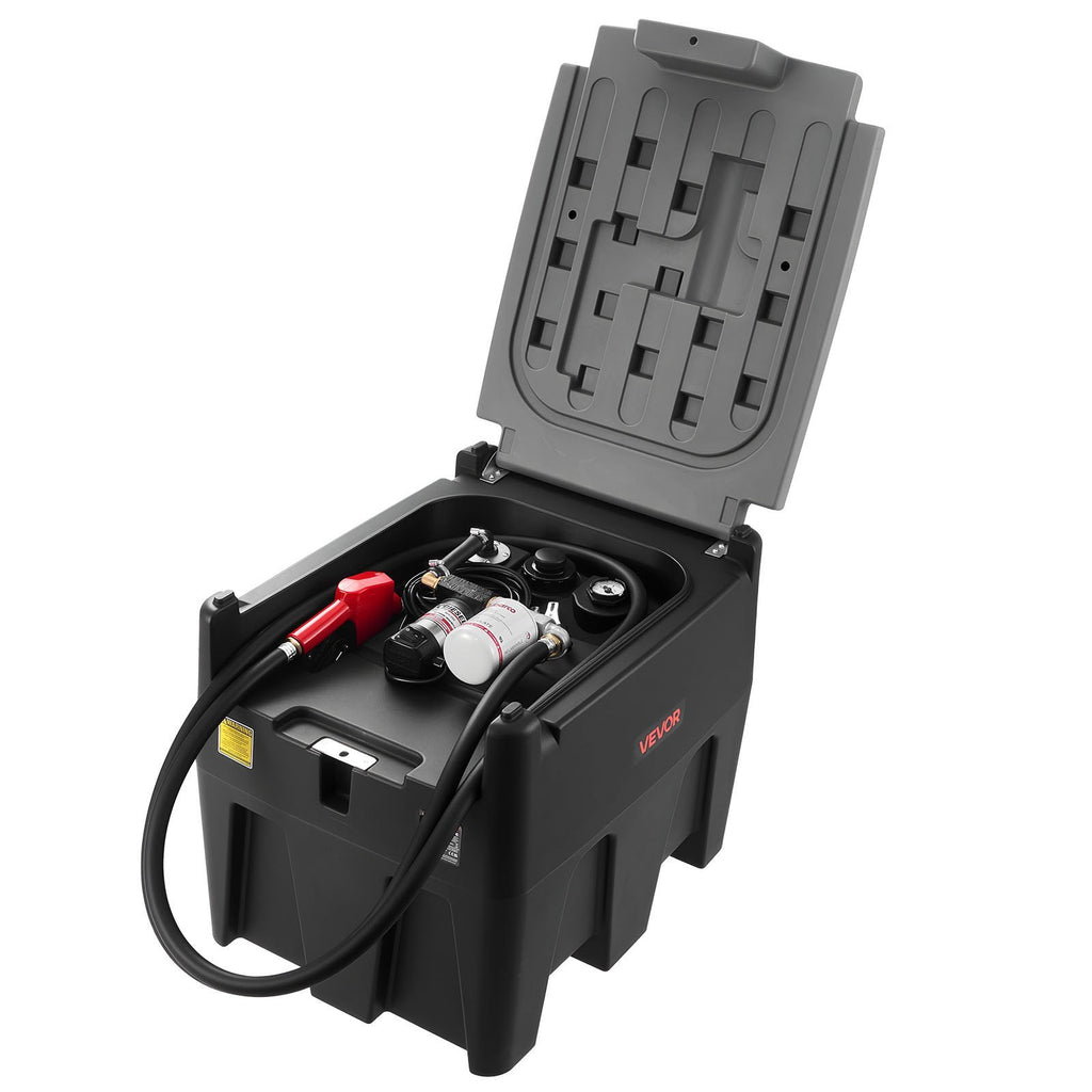 Portable Tank 58 Gal Fuel Tank With 12V Transfer 10 GPM Black