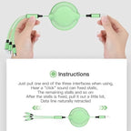 Mobile Phone Data Cable, Three-in-one Mobile Phone Data Cable, Free Switching Of Interfaces, Multi-device Charging Is Super Convenient.