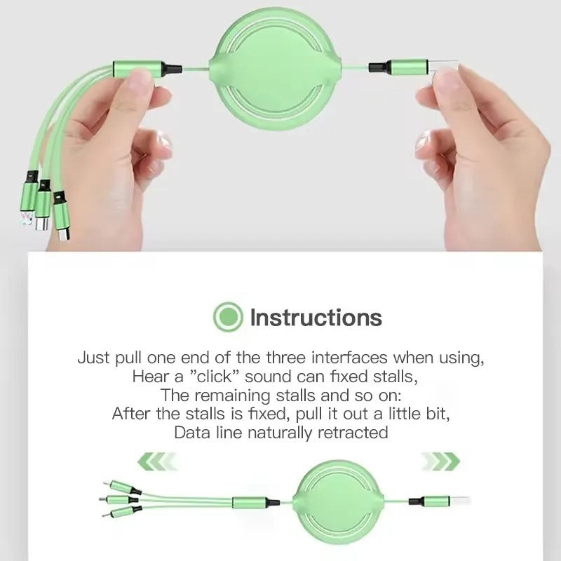 Mobile Phone Data Cable, Three-in-one Mobile Phone Data Cable, Free Switching Of Interfaces, Multi-device Charging Is Super Convenient.