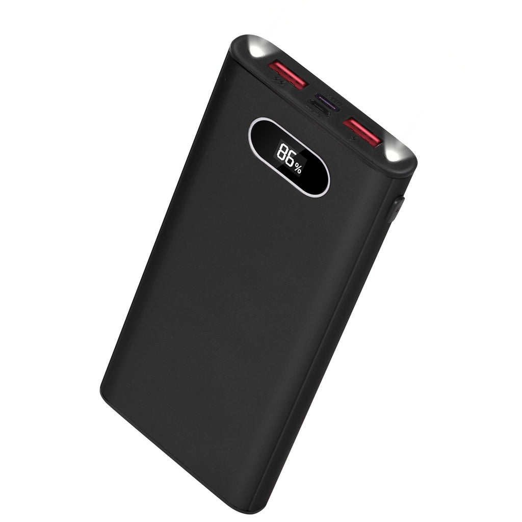 20000Mah Power Bank Green Red & Black Color Options -- 1Pc Portable Charger External Battery Pack 22.5W Super Fast Charging With LED Display Flashlight Fit For IOS Phone