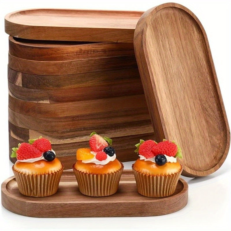 2pcs LDQ Elegant Wooden Serving Tray - Japanese Style, Space-saving Design, Perfect For Home Decor And Kitchen Accessories - Prohibited For Sale On The Temu Platform