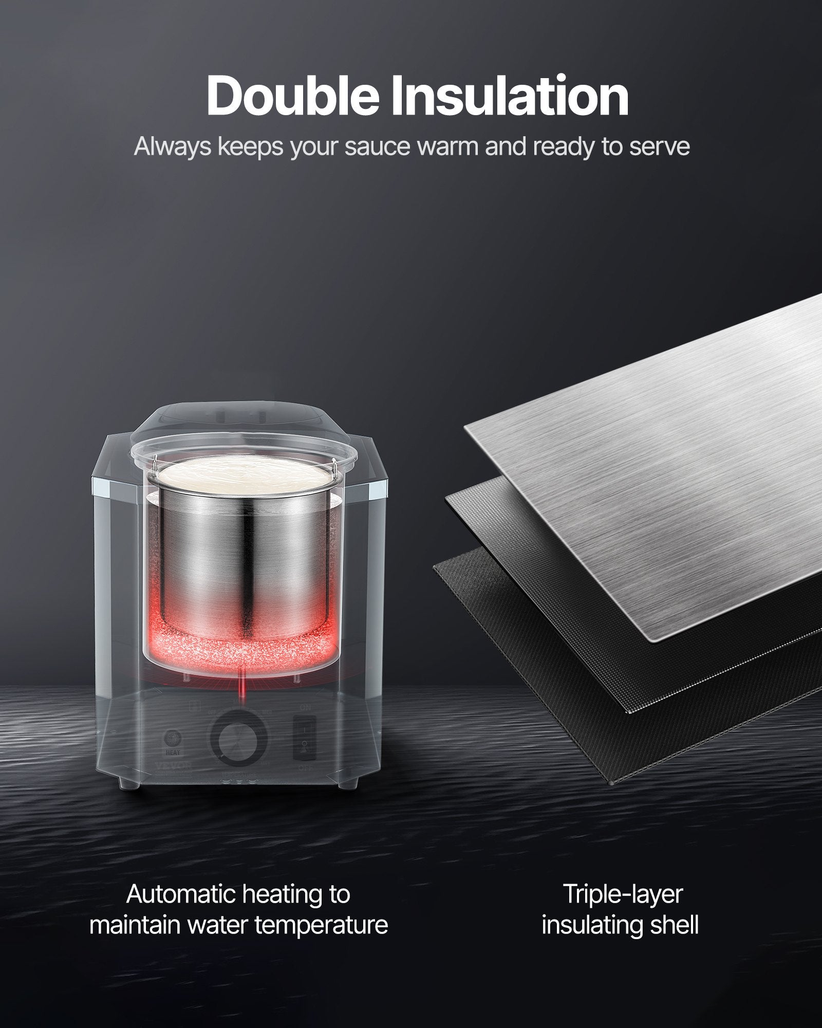 2.4L Electric Cheese Dispenser With Pump Commercial Hot Fudge Warmer 86F-230F